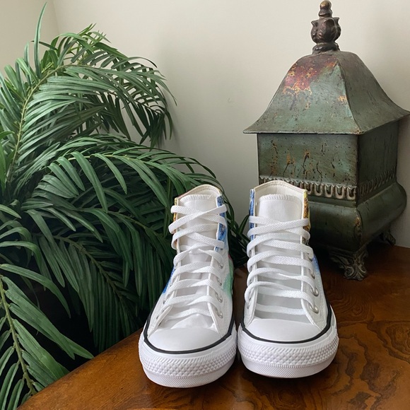 Converse Chuck Taylor All Star High Top Skull and Roses Sneakers - Picture 2 of 9